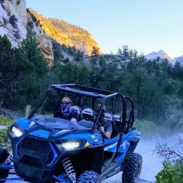 a car parked on the side of a mountain